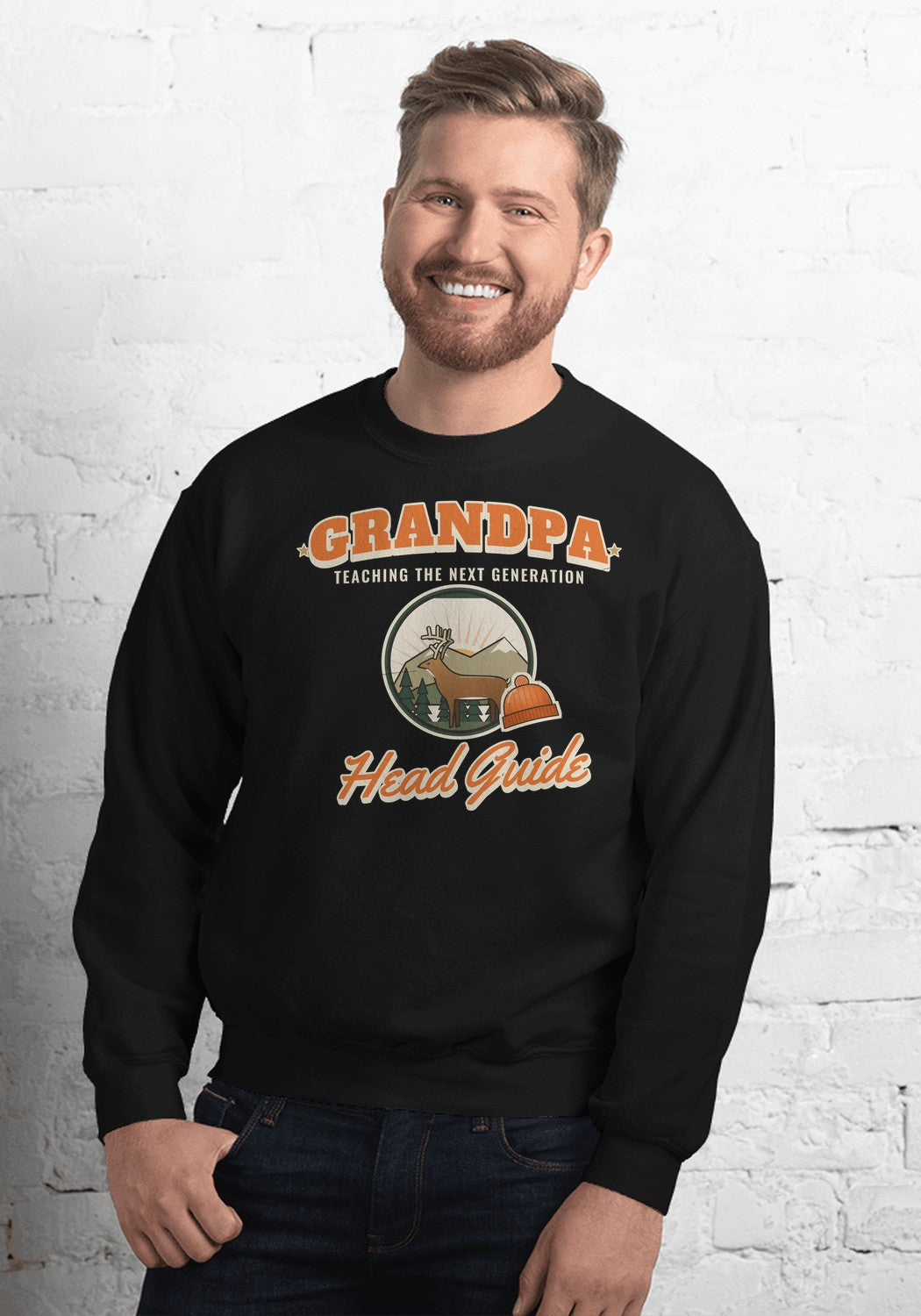 Grandpa Head Guide sweatshirt in Black