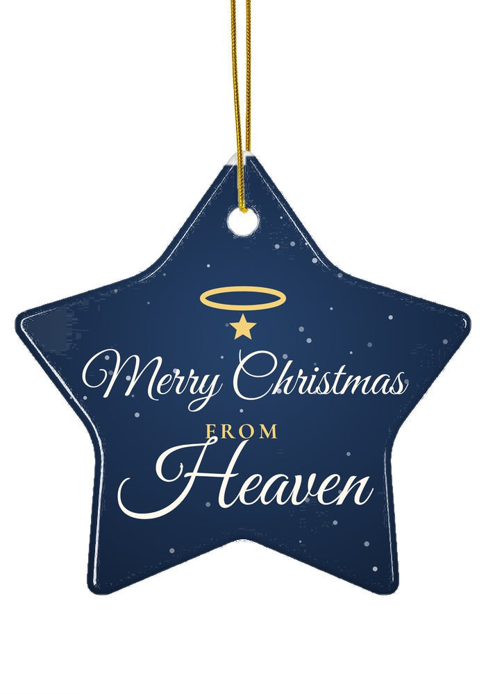 Merry Christmas from Heaven ornament, star shape