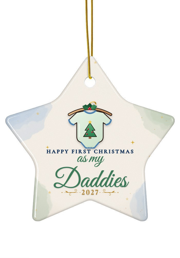 As My Daddies ornament dated 2027, star shape