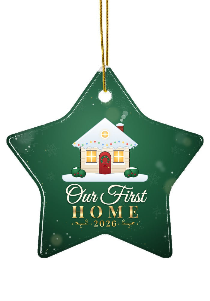 Our First Home 2026 ornament, star shape