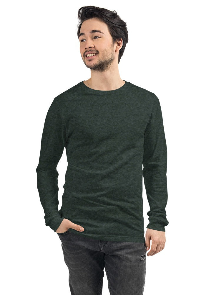 Custom Long Sleeve T-Shirt in Heather Forest
