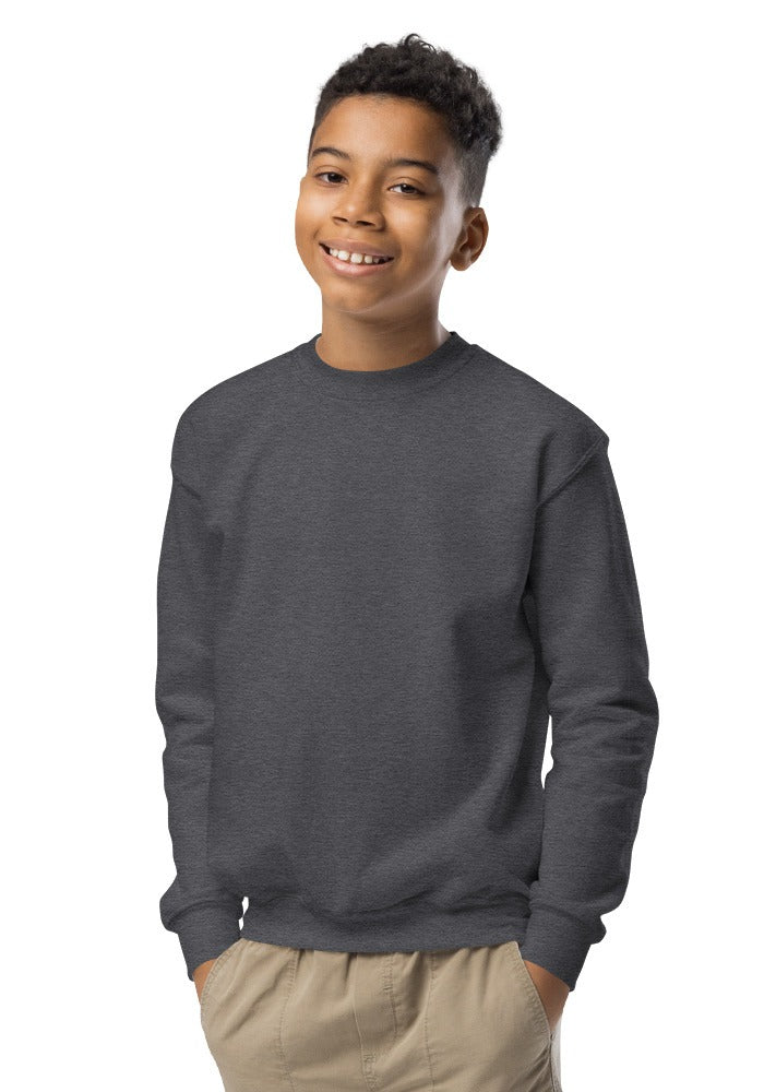 Custom Youth Crewneck Sweatshirt in Dark Heather