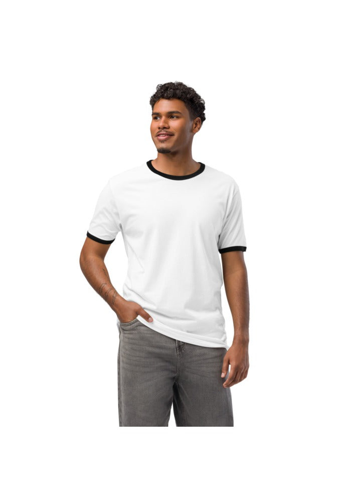 Custom Ringer T-Shirt in White / Black