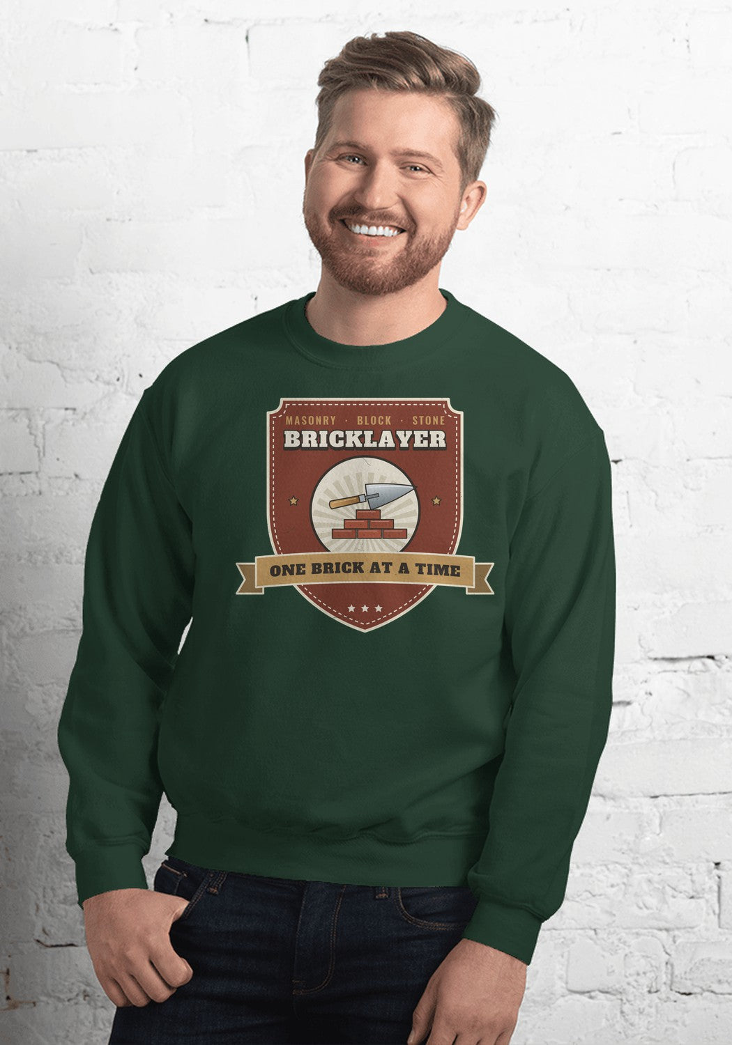 Bricklayer sweatshirt in Forest Green
