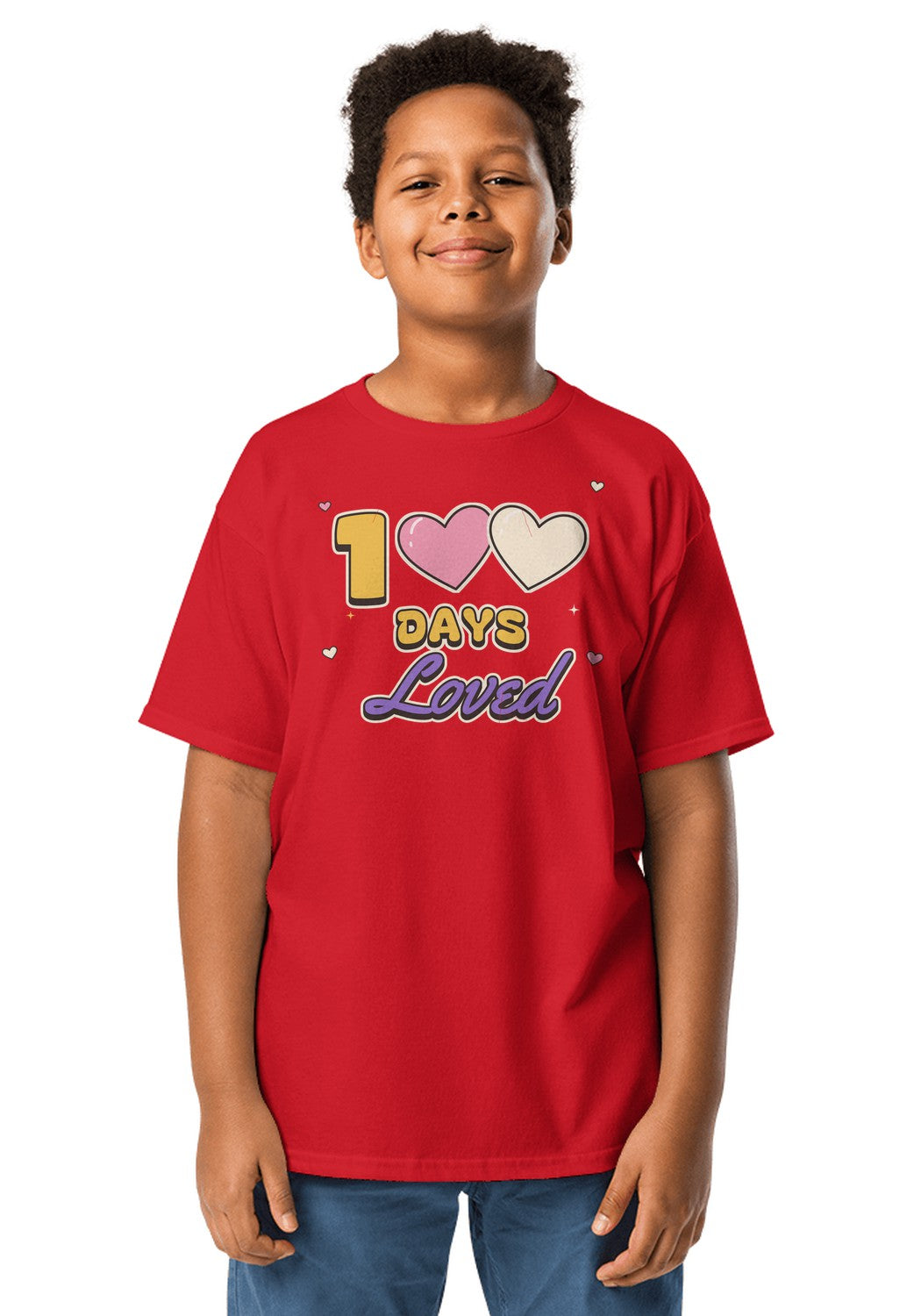 100 Days Loved t-shirt in Red