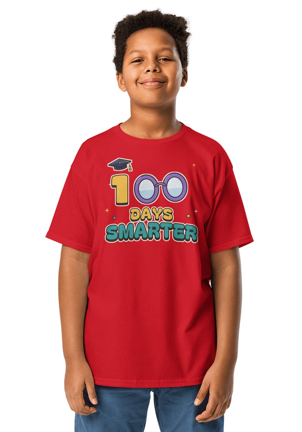 100 Days Smarter t-shirt in Red