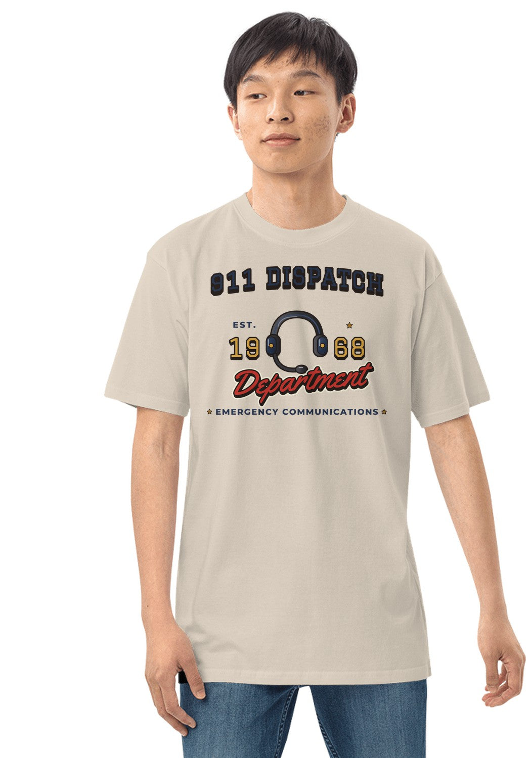 911 Dispatch Department t-shirt in Heather Dust