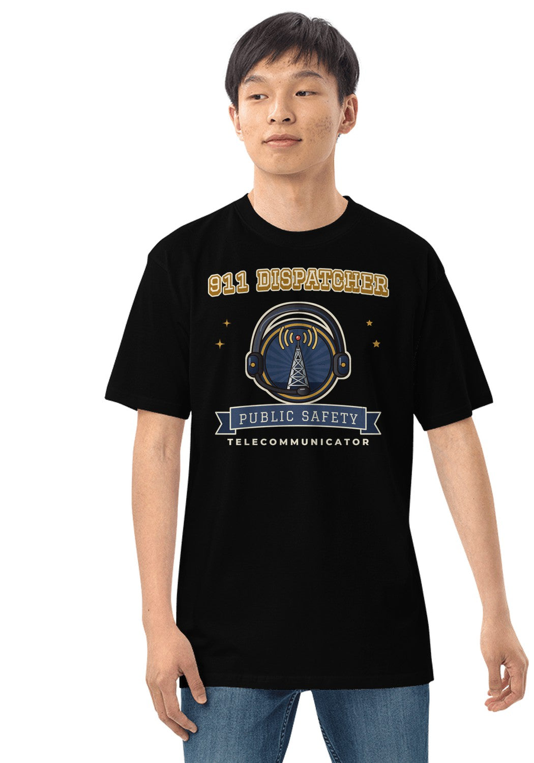 911 Dispatcher Badge t-shirt in Black