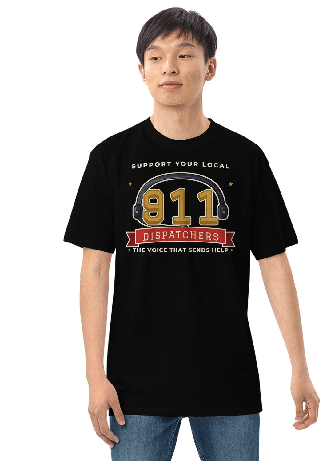 Support Your Local 911 Dispatchers t-shirt in Black