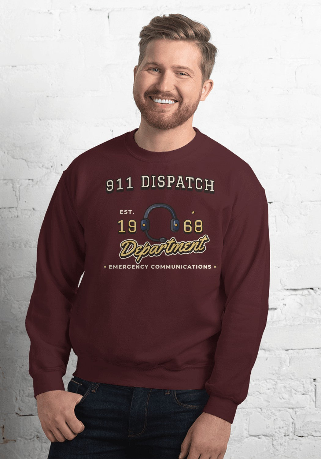 911 Dispatch Department sweatshirt in Maroon