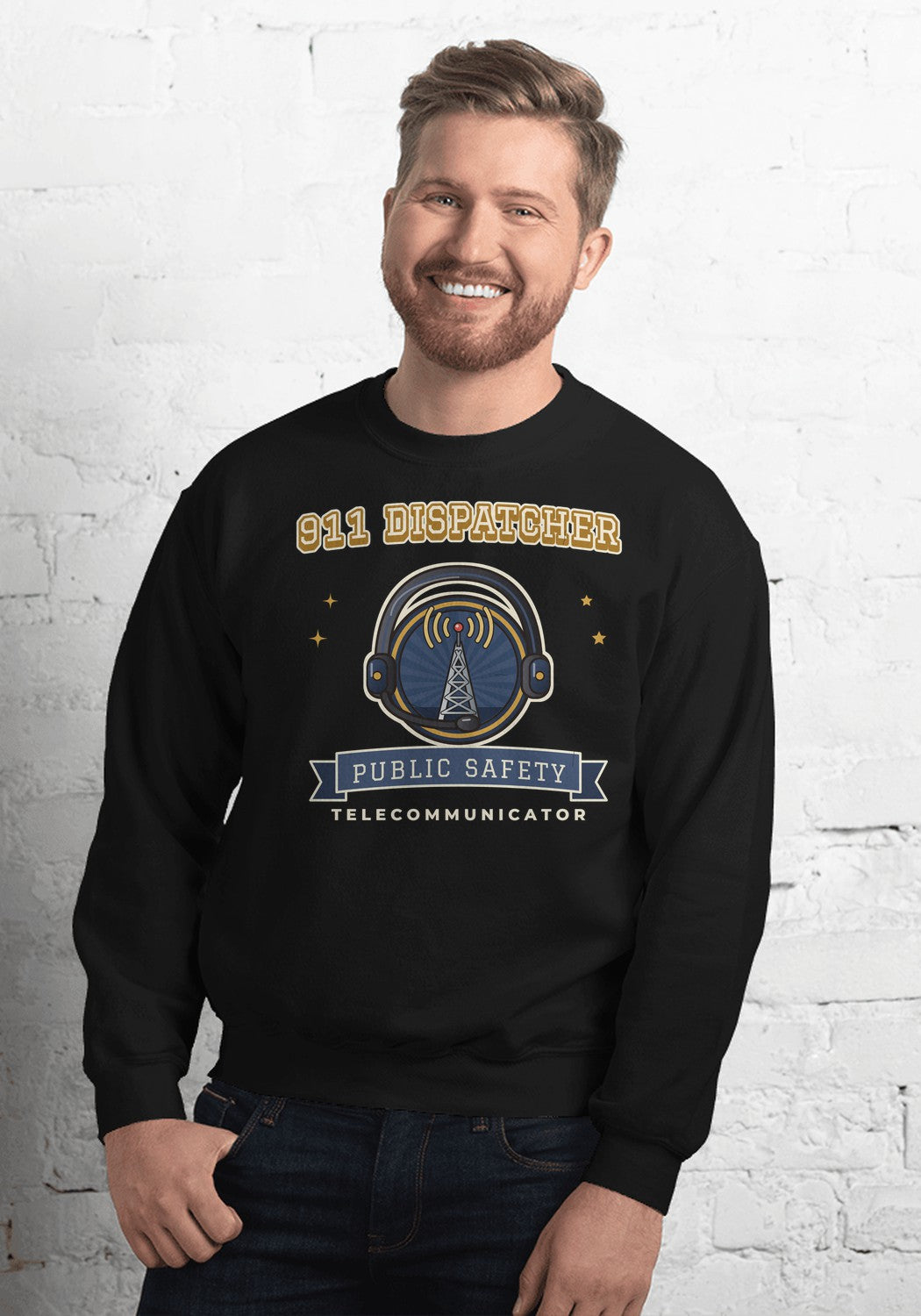 911 Dispatcher Badge sweatshirt in Black
