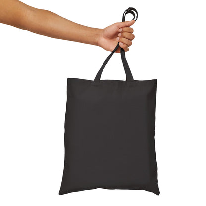 Custom printed canvas tote bag used as an everyday bag