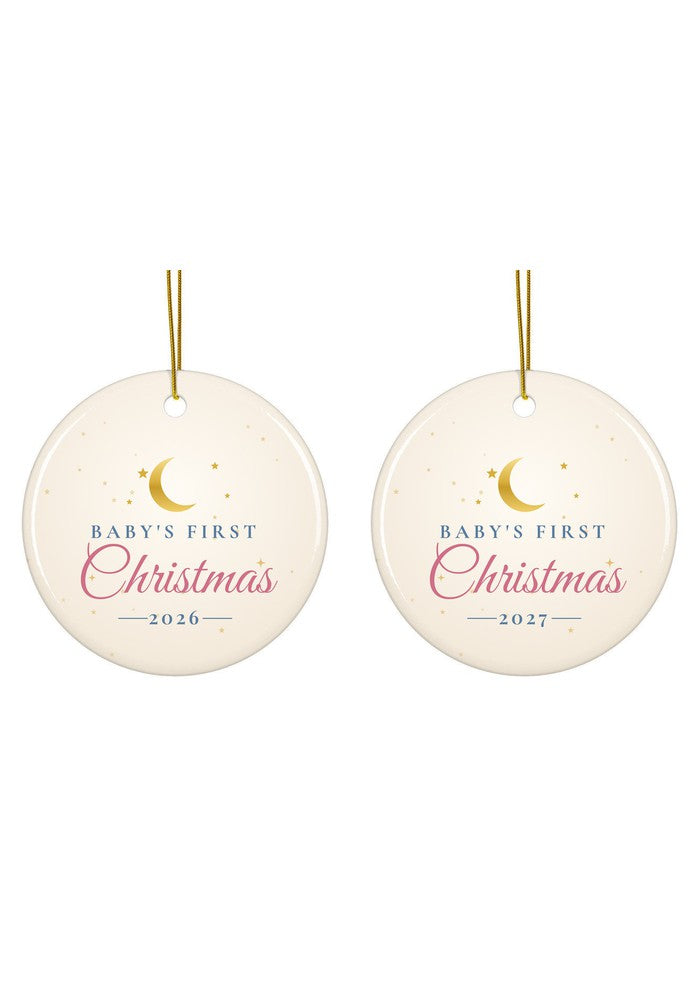 Baby's First Christmas ornament dated 2026 or 2027