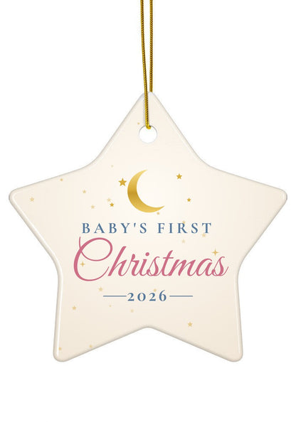 Baby's First Christmas 2026 ornament, star shape