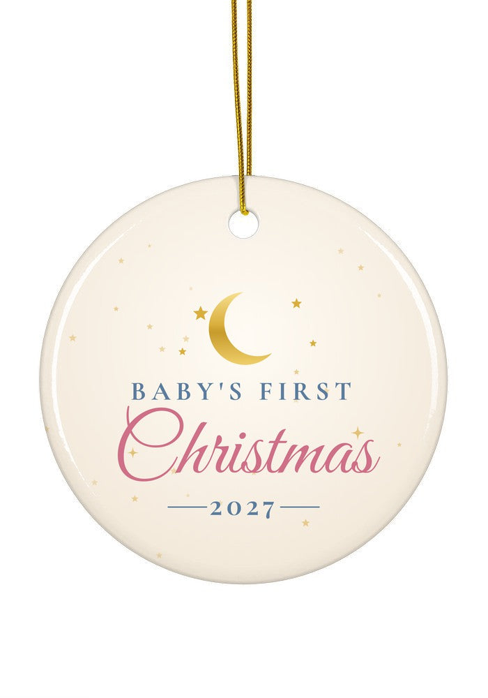 Baby's First Christmas ornament, 2027, circle shape