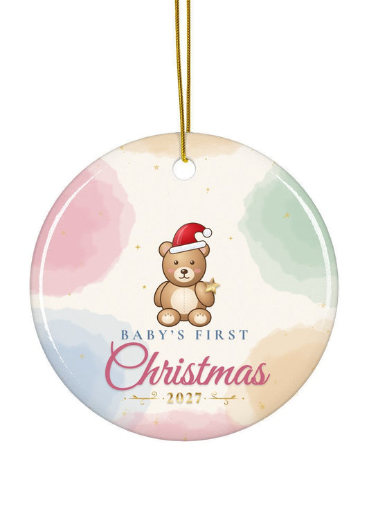 Baby's First Christmas ornament, 2027, circle shape