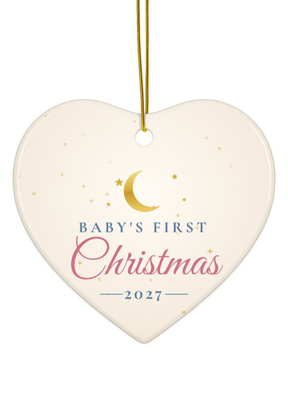 Baby's First Christmas ornament, 2027, heart shape