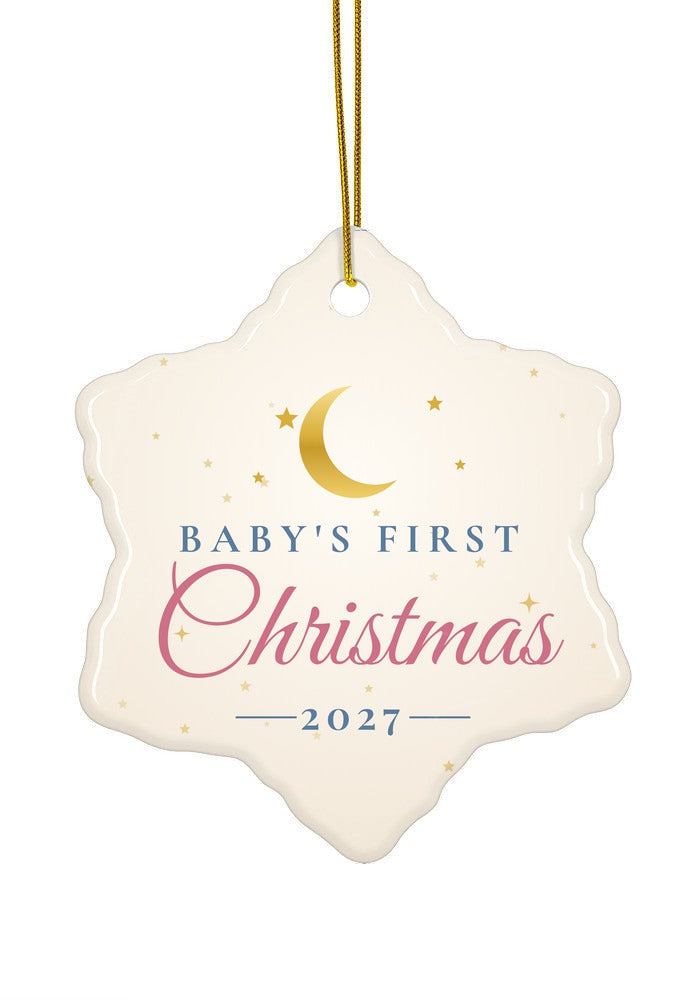 Baby's First Christmas ornament, 2027, snowflake shape