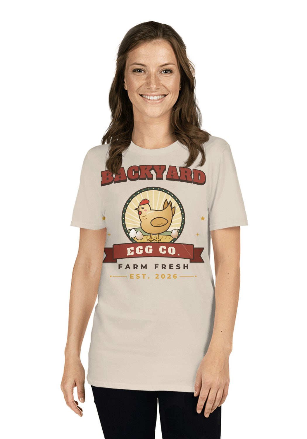 Backyard Egg Co. t-shirt in Heather Dust