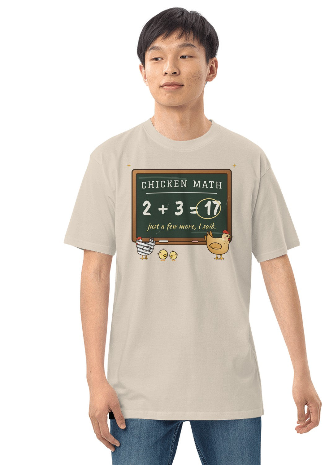 Chicken Math t-shirt in Heather Dust