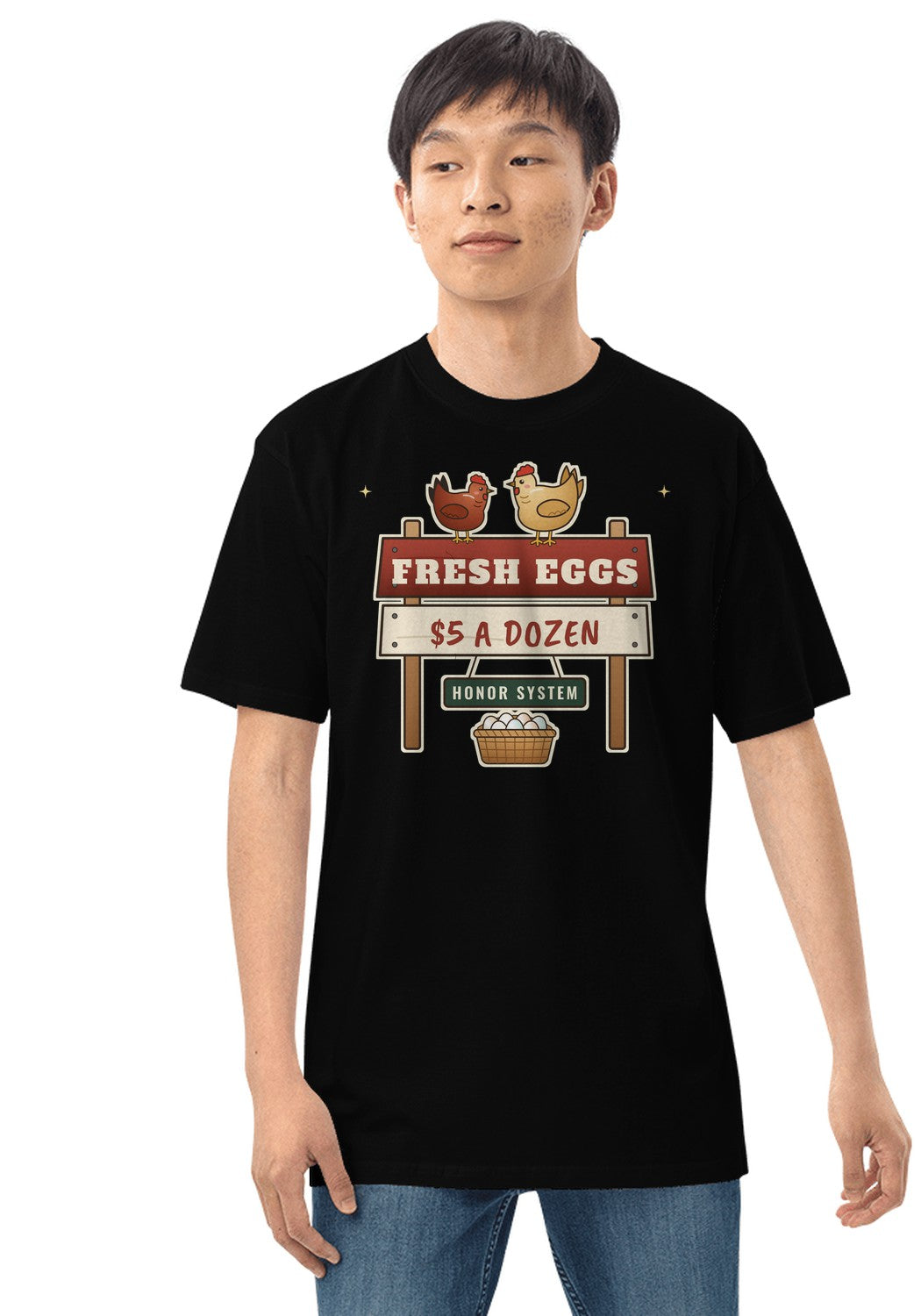 Fresh Eggs Honor System t-shirt in Black