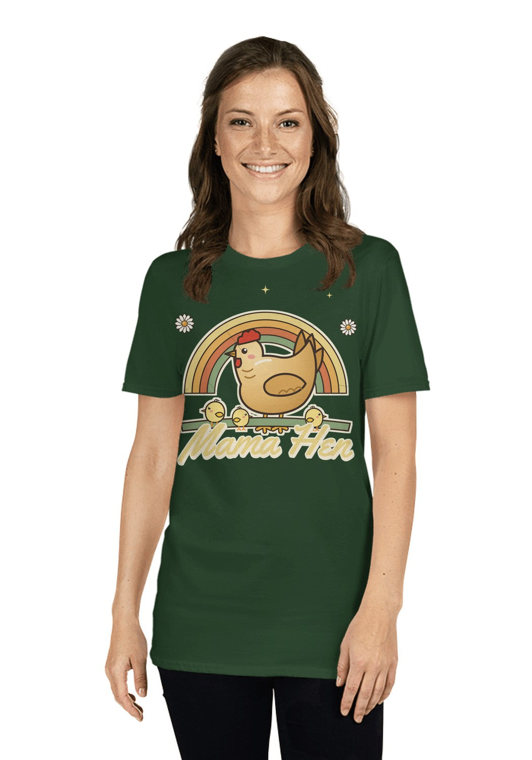 Mama Hen t-shirt in Forest