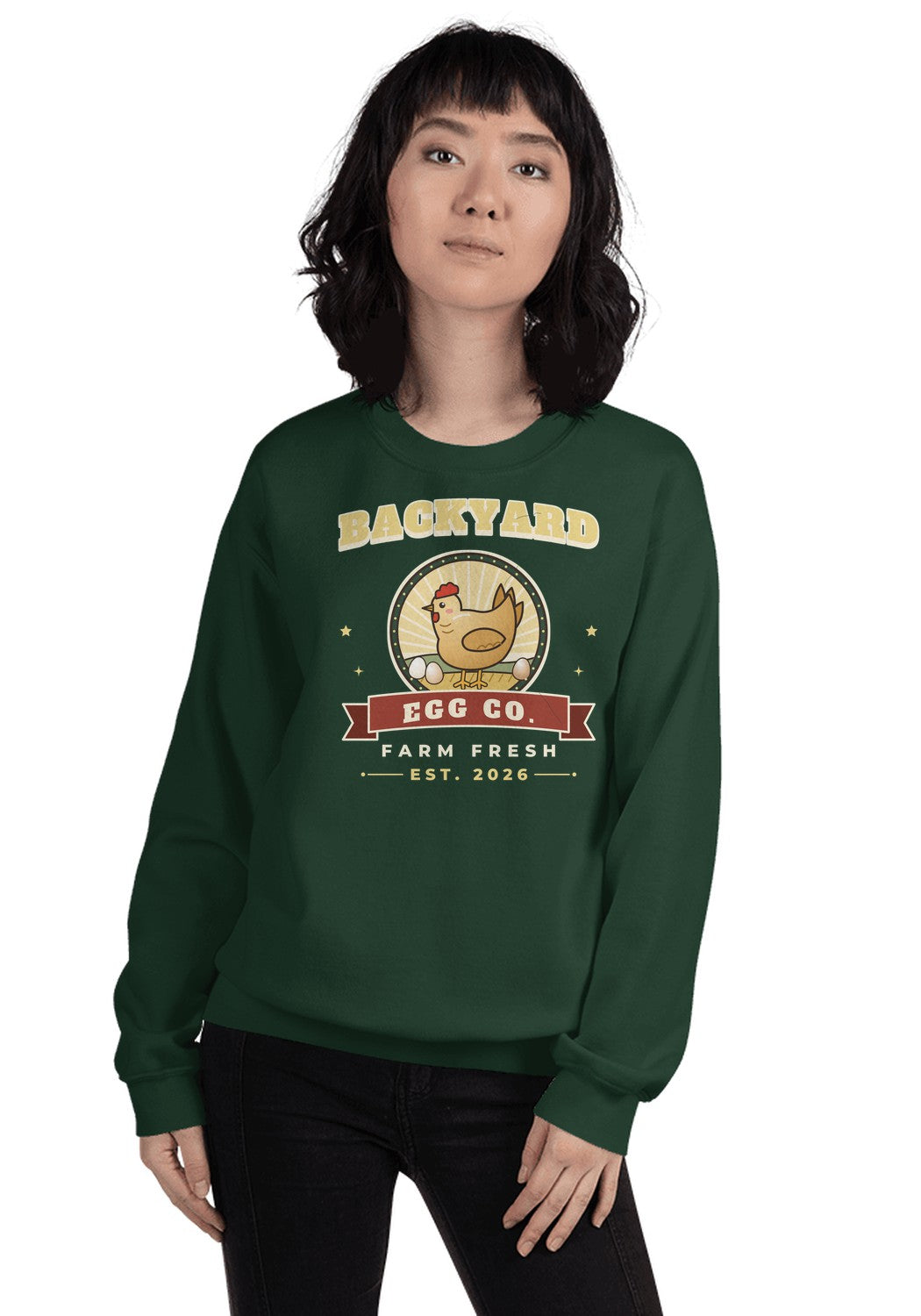 Backyard Egg Co. sweatshirt in Forest Green
