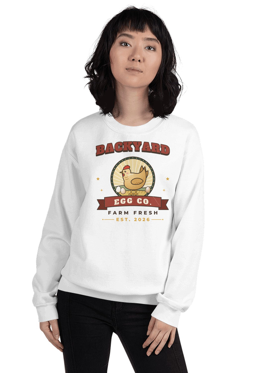 Backyard Egg Co. sweatshirt in White