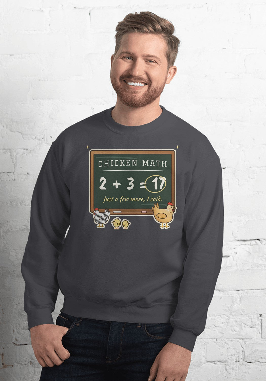 Chicken Math sweatshirt in Dark Heather