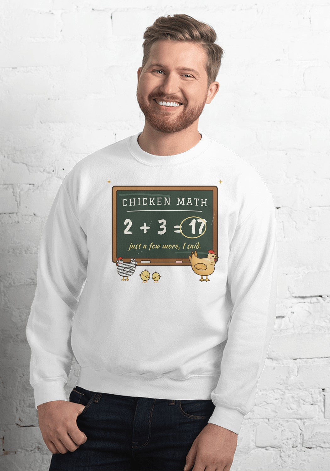 Chicken Math sweatshirt in White