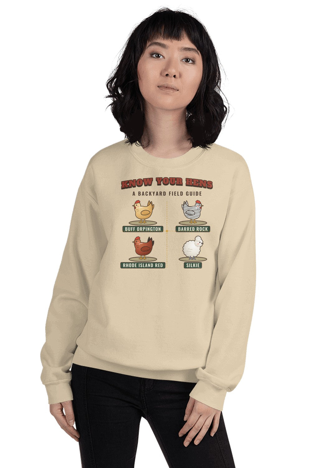 Know Your Hens sweatshirt in Sand