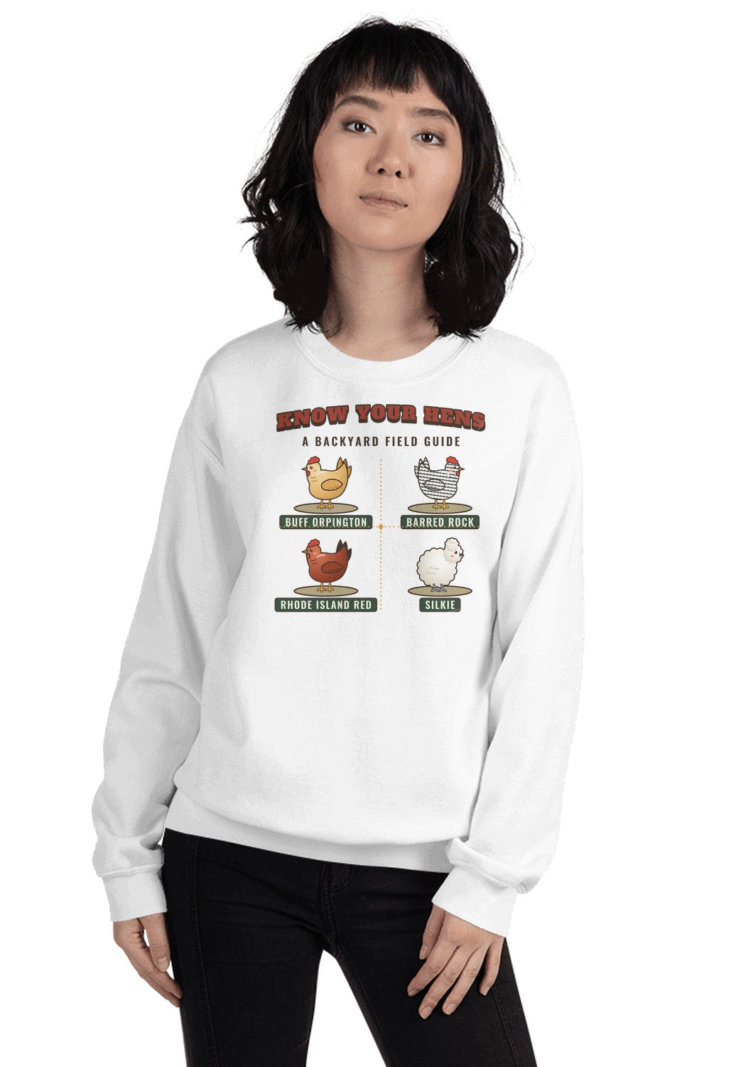 Know Your Hens sweatshirt in White