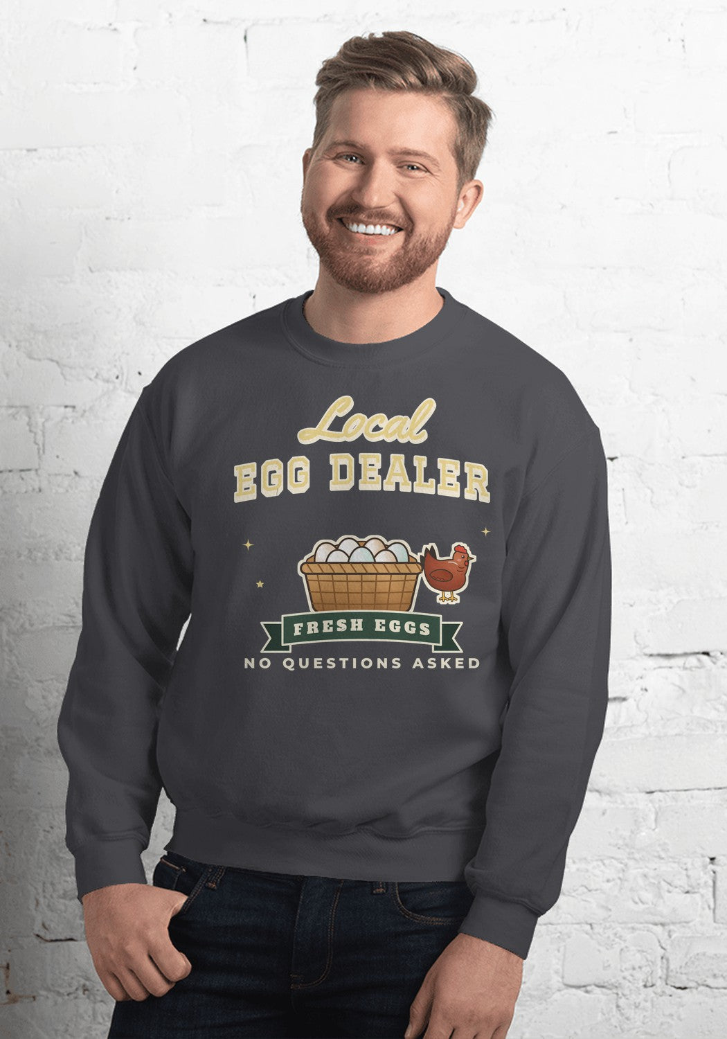 Local Egg Dealer sweatshirt in Dark Heather