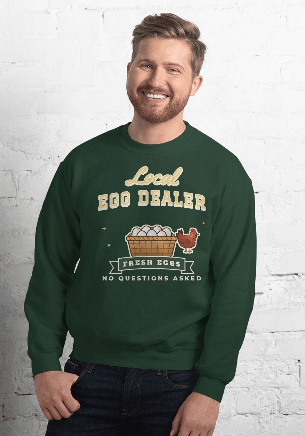 Local Egg Dealer sweatshirt in Forest Green