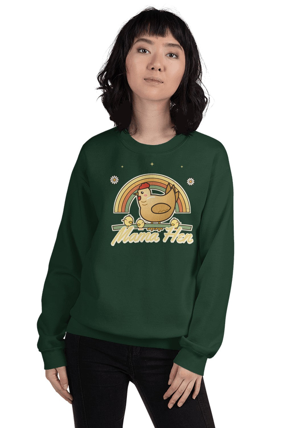 Mama Hen sweatshirt in Forest Green