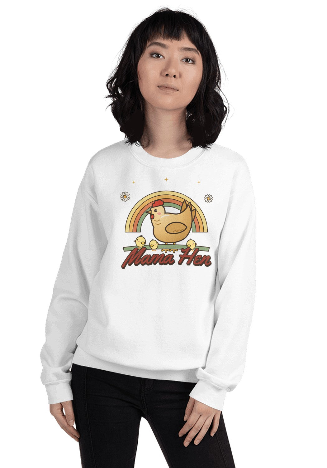 Mama Hen sweatshirt in White