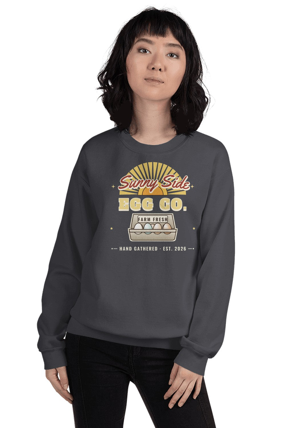 Sunny Side Egg Co. sweatshirt in Dark Heather