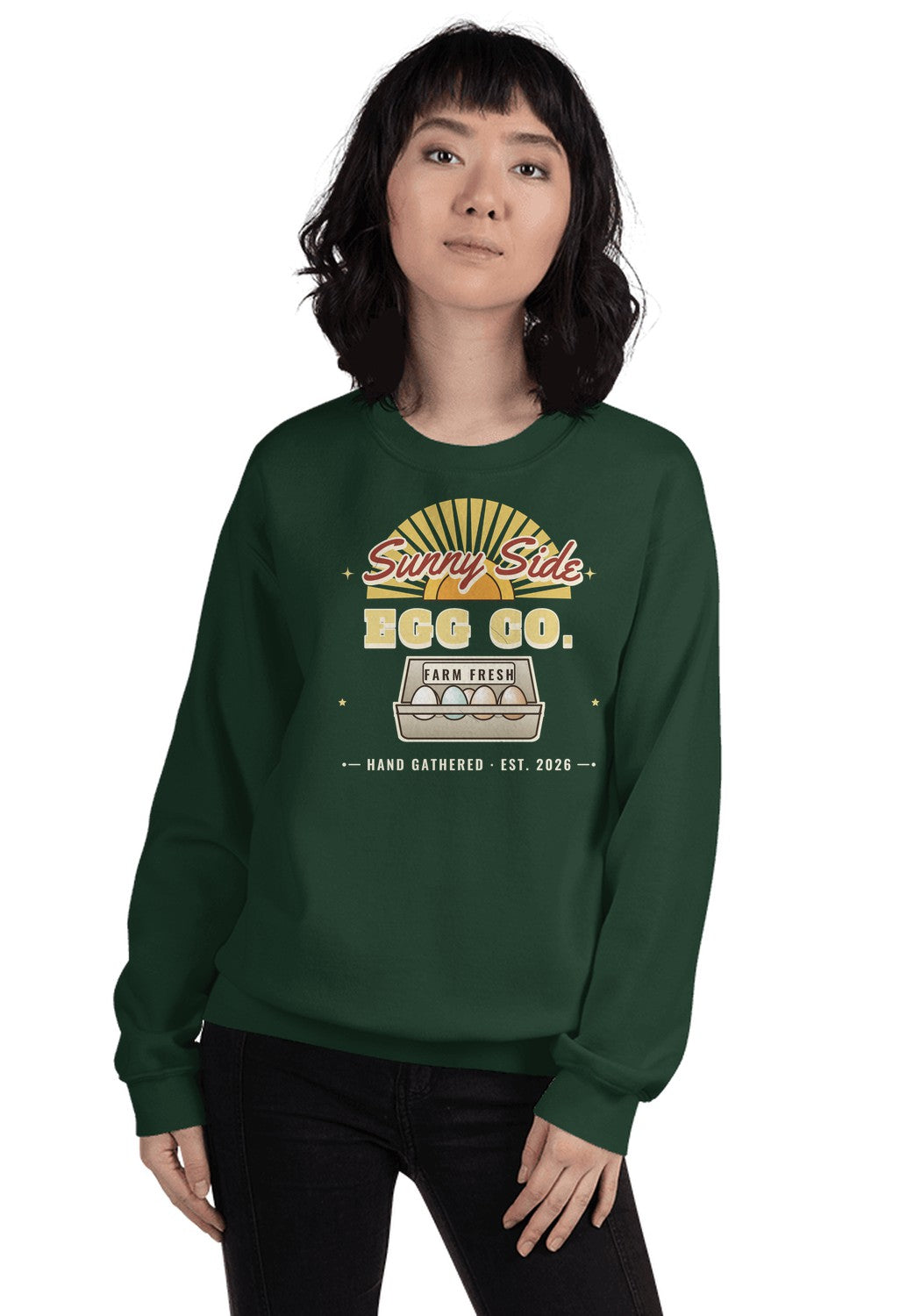 Sunny Side Egg Co. sweatshirt in Forest Green
