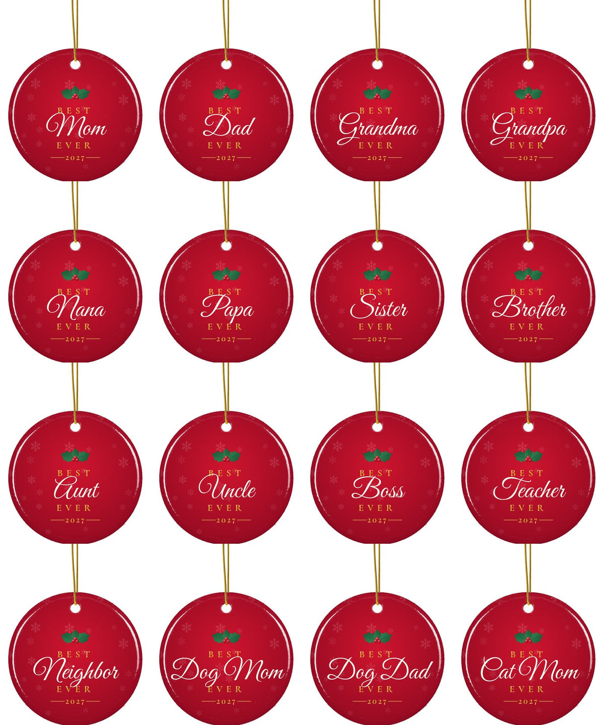 Best Ever Christmas ornament: all designs