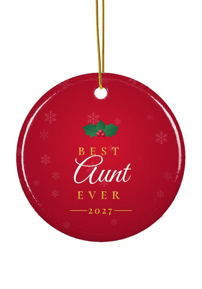 Best Aunt Ever ornament, circle shape