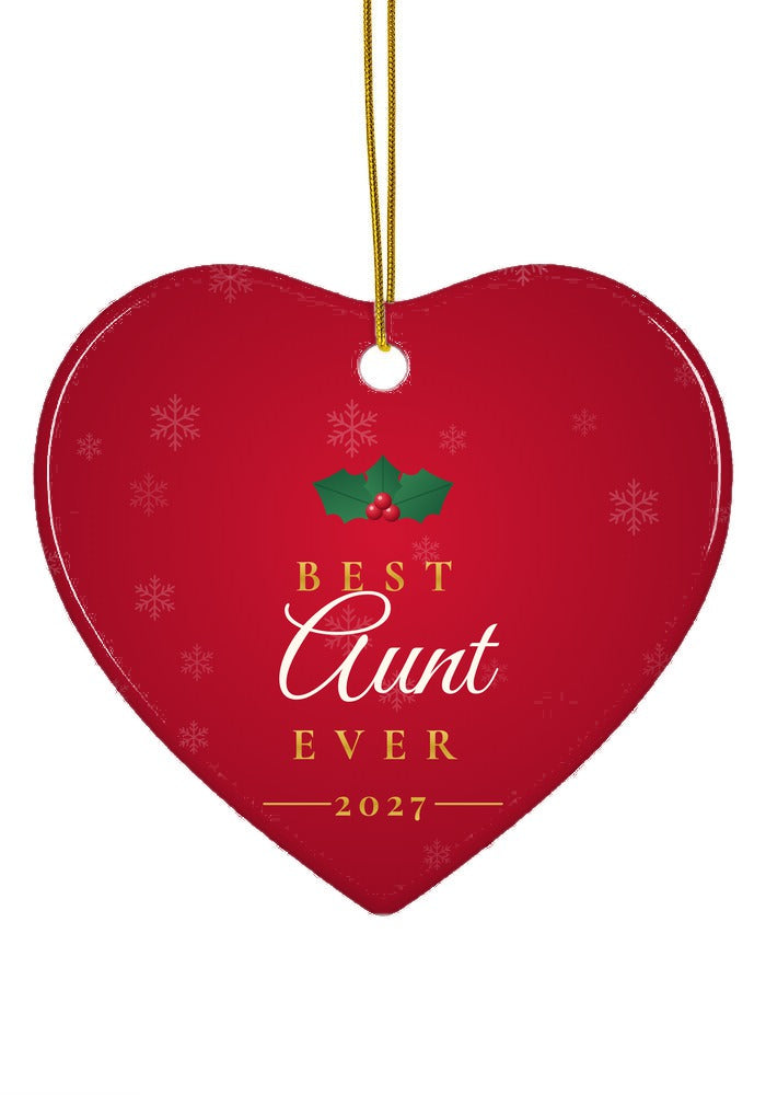 Best Aunt Ever ornament, heart shape