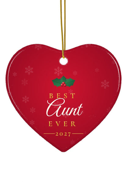 Best Aunt Ever ornament, heart shape