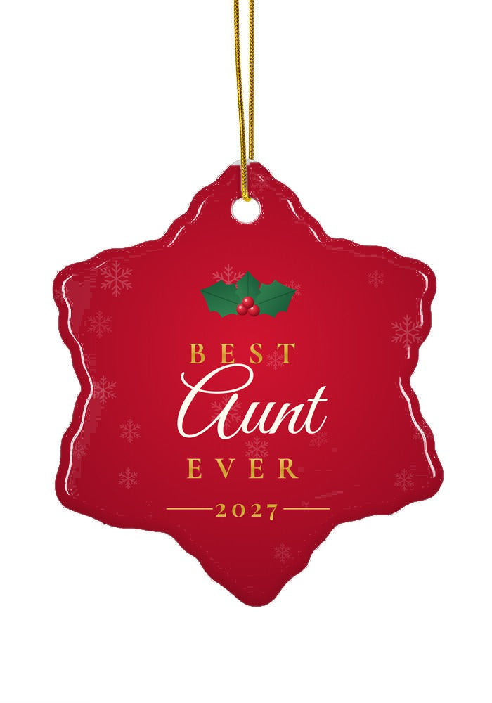 Best Aunt Ever ornament, snowflake shape