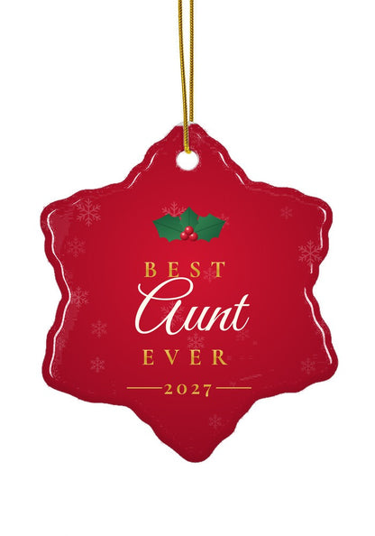 Best Aunt Ever ornament, snowflake shape