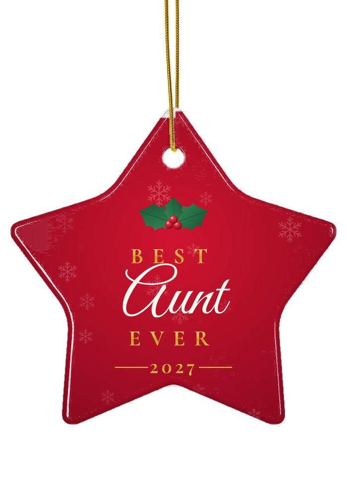 Best Aunt Ever ornament, star shape