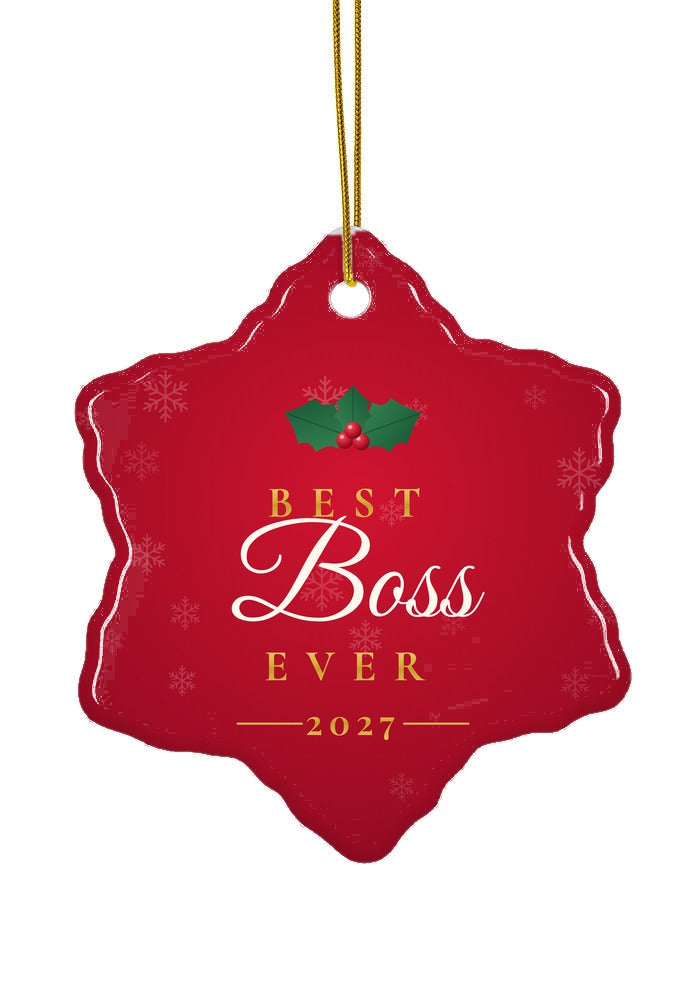 Best Boss Ever ornament, snowflake shape