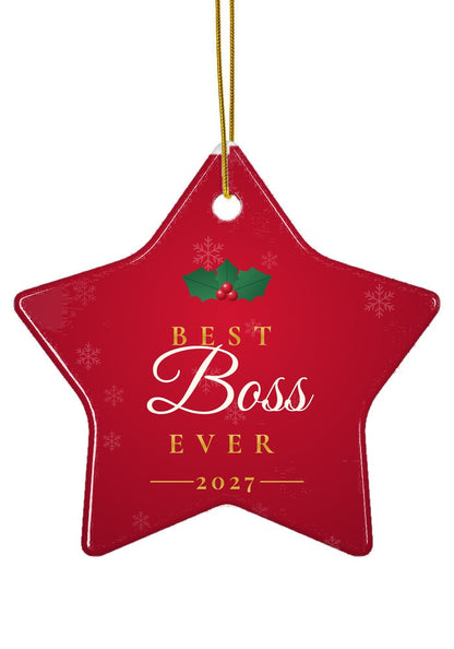 Best Boss Ever ornament, star shape