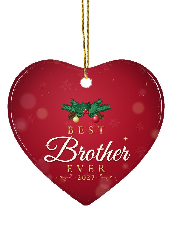 Best Brother Ever ornament, heart shape