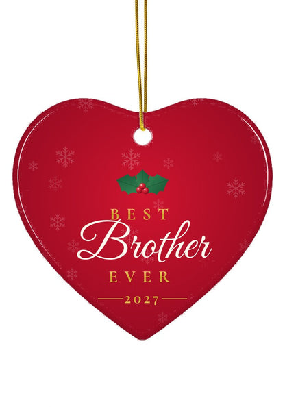Best Brother Ever ornament, heart shape