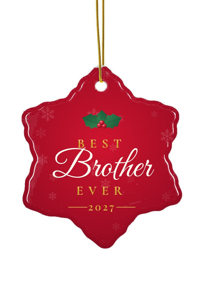 Best Brother Ever ornament, snowflake shape